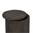 Pemberly Row 3 Piece Drum Cocktail and End Table Set with Casters in Gray