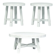 Pemberly Row 3 Piece Splay Leg Cocktail and End Table Set in White