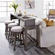 Pemberly Row 4 Piece Console Bar Table Set with Stools in White