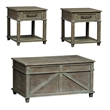 Pemberly Row 3 Piece Lift Top Cocktail and End Table Set in Weathered Taupe