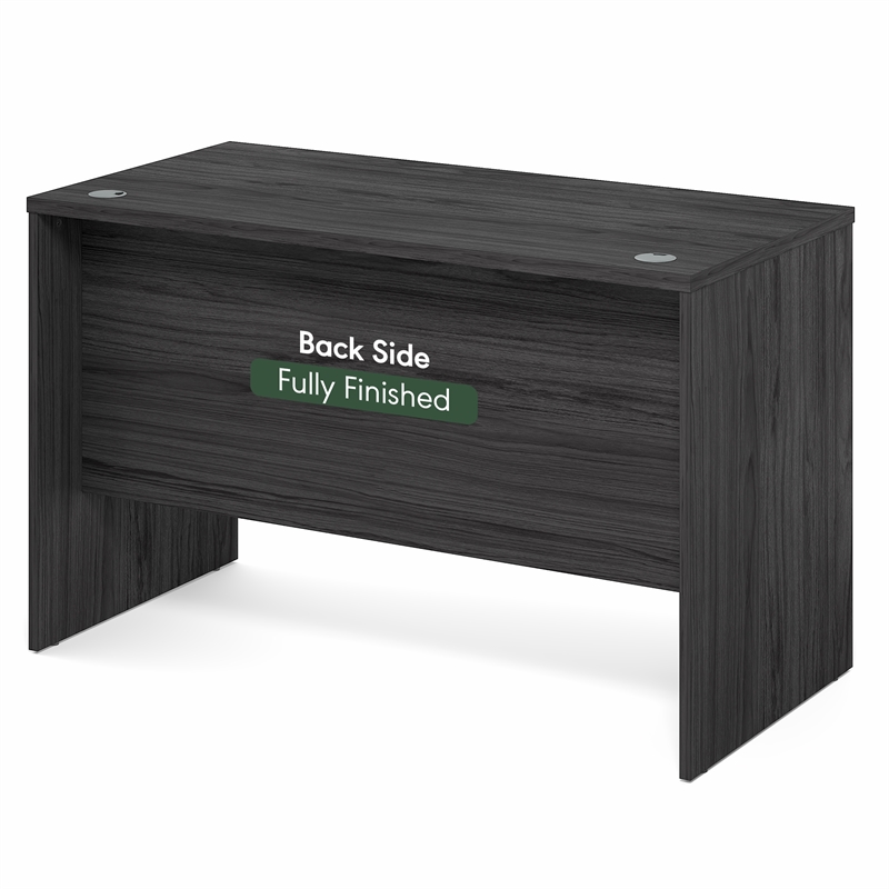 Pemberly Row 47 Inch Computer Desk with Modesty Panel in Coastal Grey