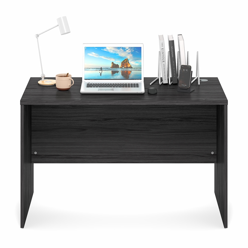 Pemberly Row 47 Inch Computer Desk with Modesty Panel in Coastal Grey