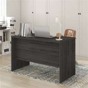 Pemberly Row 47 Inch Computer Desk with Modesty Panel in Coastal Grey