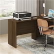Pemberly Row 35 Inch Office Desk Reversible Return in Modern Walnut