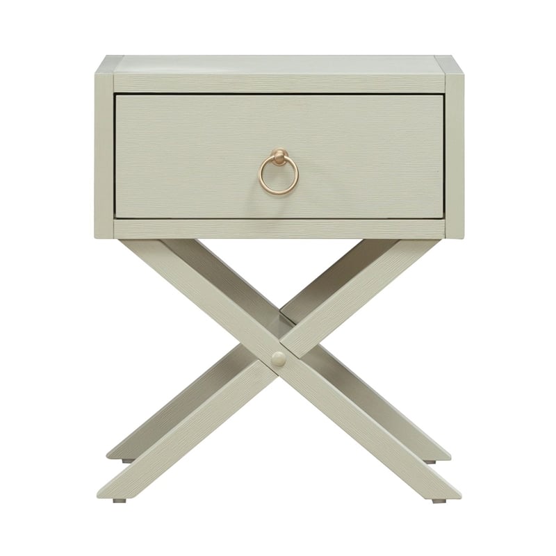 Pemberly Row 1 Drawer Accent Table with Full Extension Guide in Green