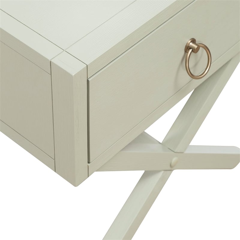 Pemberly Row 1 Drawer Accent Table with Full Extension Guide in Green