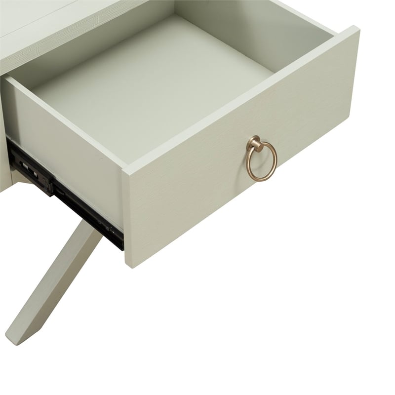 Pemberly Row 1 Drawer Accent Table with Full Extension Guide in Green
