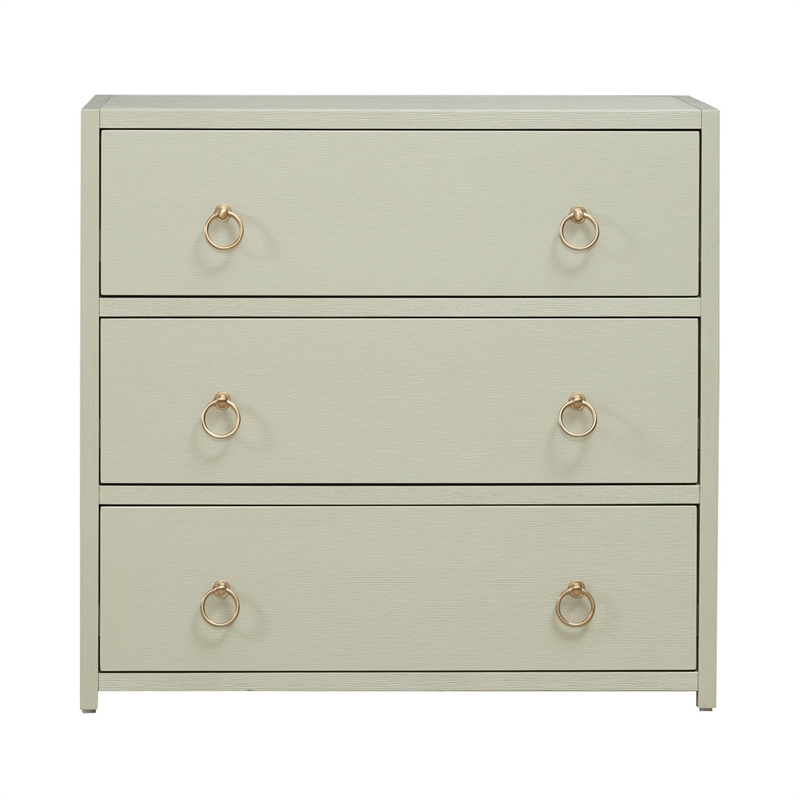 Pemberly Row 3 Drawer Accent Cabinet with Full Extension Guides in Green