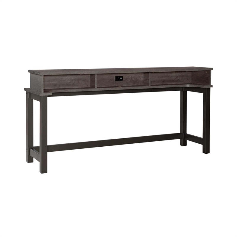 Pemberly Row Console Bar Table with Charging Station in Greystone
