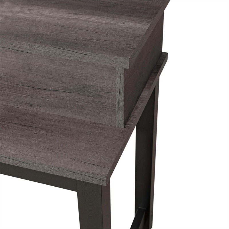 Pemberly Row Console Bar Table with Charging Station in Greystone
