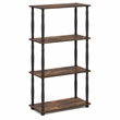 Pemberly Row 4-Tier Toolless Open Frame Corner Shelf in Amber Pine