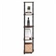Pemberly Row 5-Tier Corner Bookshelf with Anti-Tip Hardware in Amber Pine