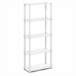 Pemberly Row 5-Tier Toolless Storage Shelves Square Tubes in White
