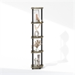 Pemberly Row 5-Tier Corner Display Rack Shelving Unit in Grey Oak