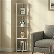 Pemberly Row 5-Tier Open Frame Corner Toolless Bookshelf in White