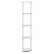 Pemberly Row 5-Tier Open Frame Corner Toolless Bookshelf in White