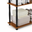 Pemberly Row Wood 3-Tier Shelf Display Rack in Light Cherry/Black
