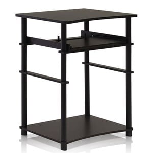 Pemberly Row Engineered Wood Laptop Computer Desk in Espresso/Black