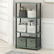 Pemberly Row 4-Tier Toolless Corner Shelf with Open Storage in Sage Green