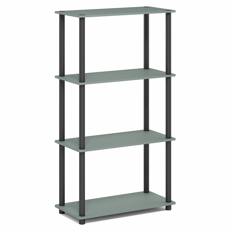 Pemberly Row 4-Tier Toolless Corner Shelf with Open Storage in Sage Green