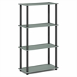 Pemberly Row 4-Tier Toolless Corner Shelf with Open Storage in Sage Green
