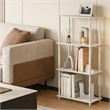 Pemberly Row 4-Tier Open Frame Corner Toolless Bookshelf in White