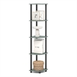Pemberly Row 5-Tier Corner Bookshelf Tool-Free Assembly in Sage Green