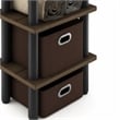 Pemberly Row 4-Bins System Rack with Display Shelf in Columbia Walnut/Black