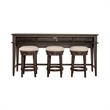 Pemberly Row 4-Piece Wood Console Table Set with Stools in Espresso