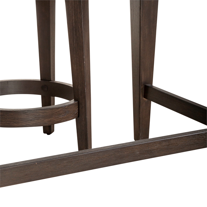 Pemberly Row 4-Piece Wood Console Table Set with Stools in Espresso