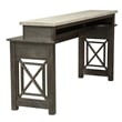 Pemberly Row Black Console Bar Table with Charcoal and Ash Finish Accents