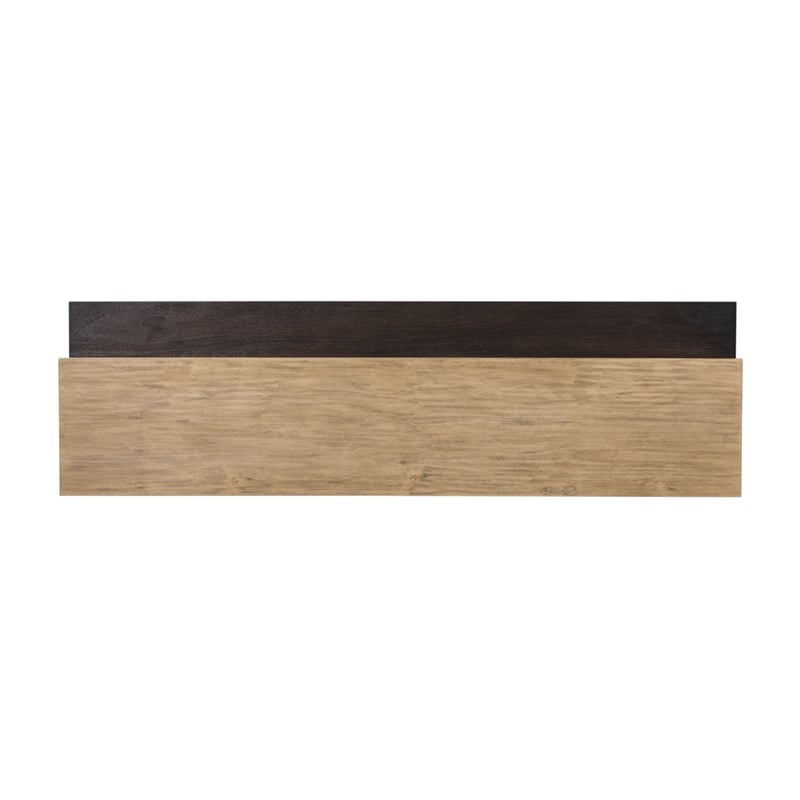 Pemberly Row Black Console Bar Table with Charcoal and Ash Finish Accents