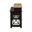 Pemberly Row Black Console Bar Table with Charcoal and Ash Finish Accents