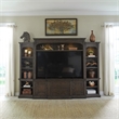 Pemberly Row Entertainment Center with Piers and Breakfront Styling in Brown