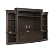 Pemberly Row Entertainment Center with Piers and Breakfront Styling in Brown