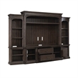 Pemberly Row Entertainment Center with Piers and Breakfront Styling in Brown
