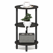 Pemberly Row 3-Tier 27.6 Inch Oval Open Shelf Nightstand in Espresso