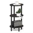 Pemberly Row 3-Tier 27.6 Inch Oval Open Shelf Nightstand in Espresso