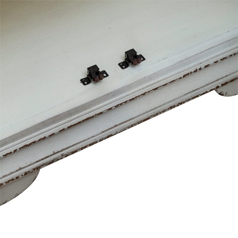 Pemberly Row Accent Cabinet with Rounded Pilasters and Distressing in White