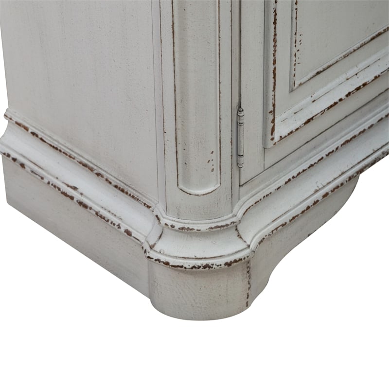 Pemberly Row Accent Cabinet with Rounded Pilasters and Distressing in White
