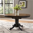 Pemberly Row Black Pedestal Table Set with Butterfly Leaf and Spindle Chairs