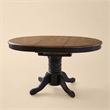 Pemberly Row Black Pedestal Table Set with Butterfly Leaf and Spindle Chairs