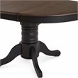 Pemberly Row Black Pedestal Table Set with Butterfly Leaf and Spindle Chairs