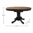 Pemberly Row Black Pedestal Table Set with Butterfly Leaf and Spindle Chairs