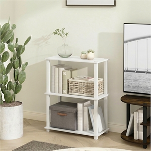 Pemberly Row 3-Tier Open Frame Corner Shelf with Rounded Corners in White