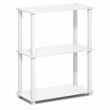 Pemberly Row 3-Tier Open Frame Corner Shelf with Rounded Corners in White