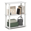 Pemberly Row 3-Tier Open Frame Corner Shelf with Rounded Corners in White
