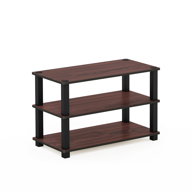 Pemberly Row 3-Tier Shoe Rack Organizer Storage in Cherry Oak