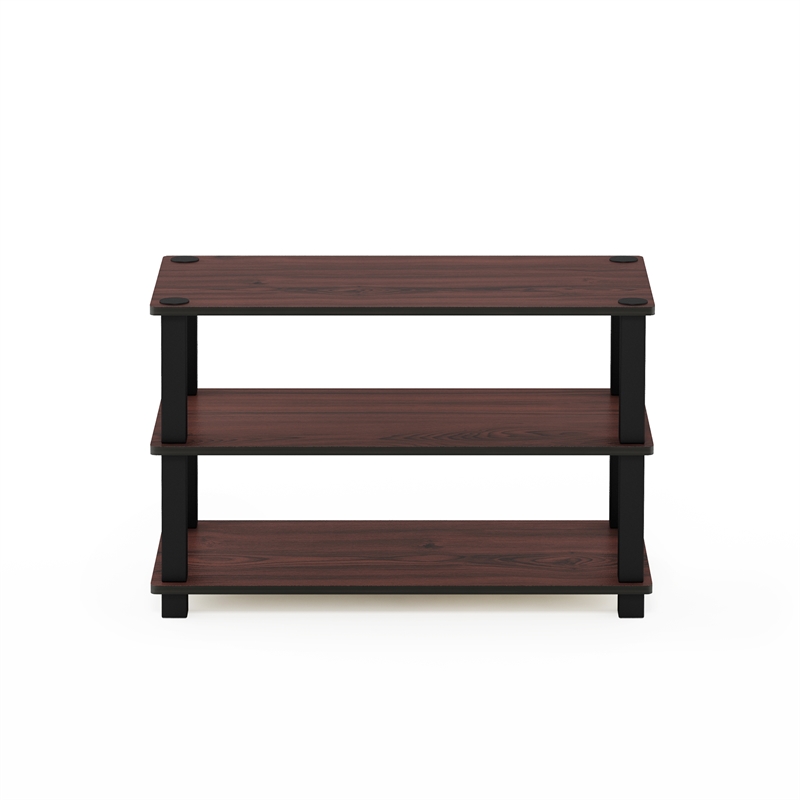 Pemberly Row 3-Tier Shoe Rack Organizer Storage in Cherry Oak