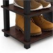 Pemberly Row 3-Tier Shoe Rack Organizer Storage in Cherry Oak